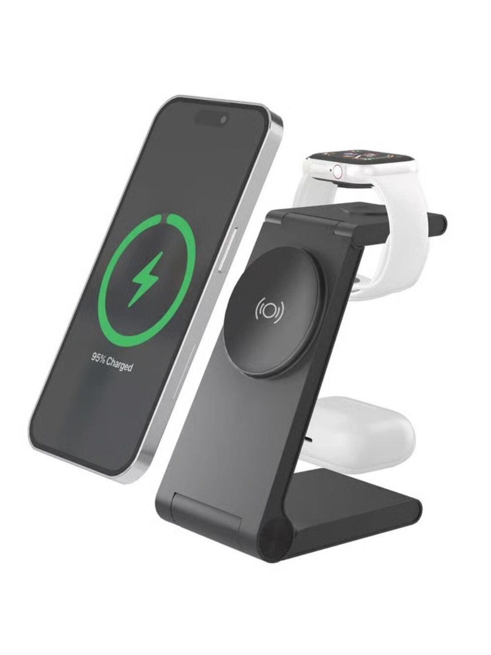 Just Wireless Black Charging Stand for Phone and Watch - iPhone/Android